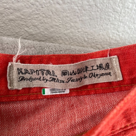 Kapital Japanese Denim Jeans Men 1 (29x35) Orange 3D Made in Japan Okayama - Picture 2 of 14